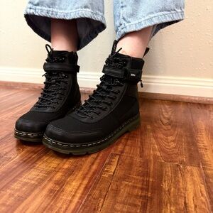 Dr. Martens Kids Unisex Combs Tech Black Combat Boots Size 3 NWT